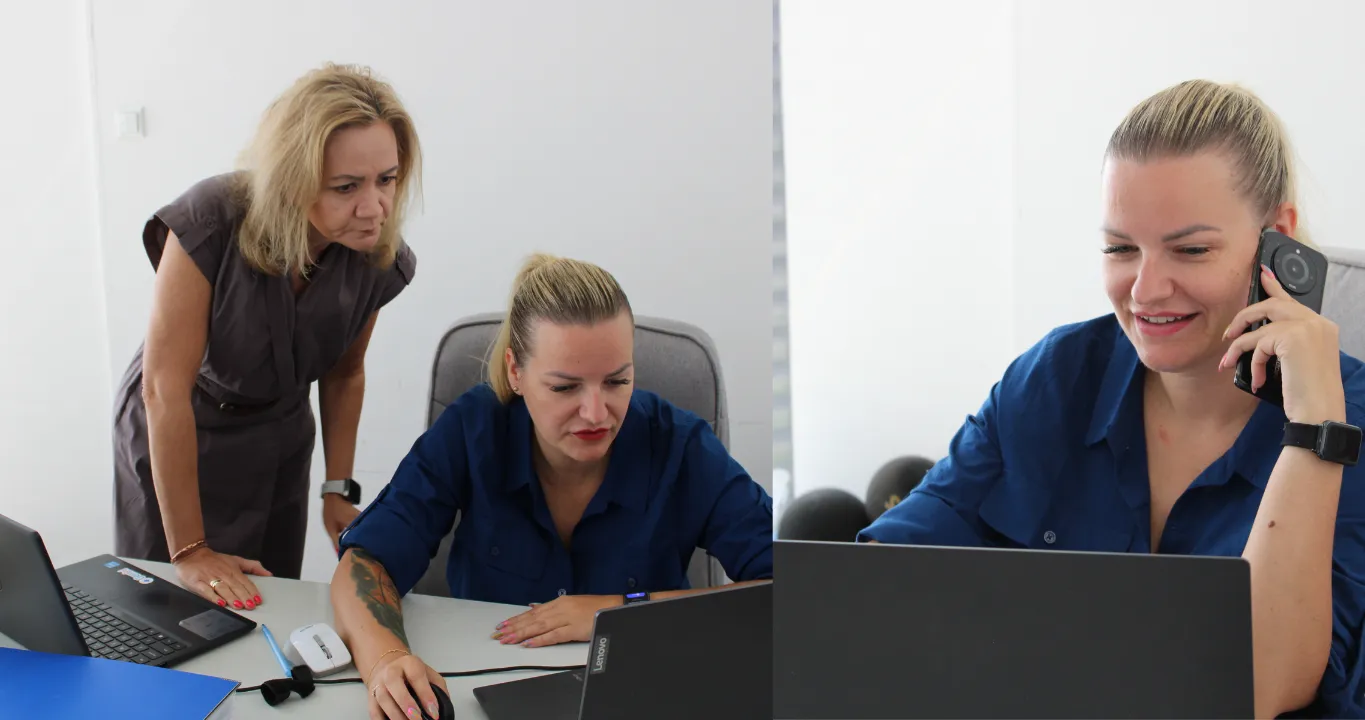 Zdjęcie przedstawiające pracownika i szefową Apmm Group